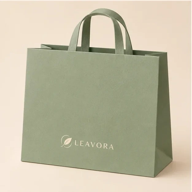 Shopping paper bag concept showing a premium paper texture.
